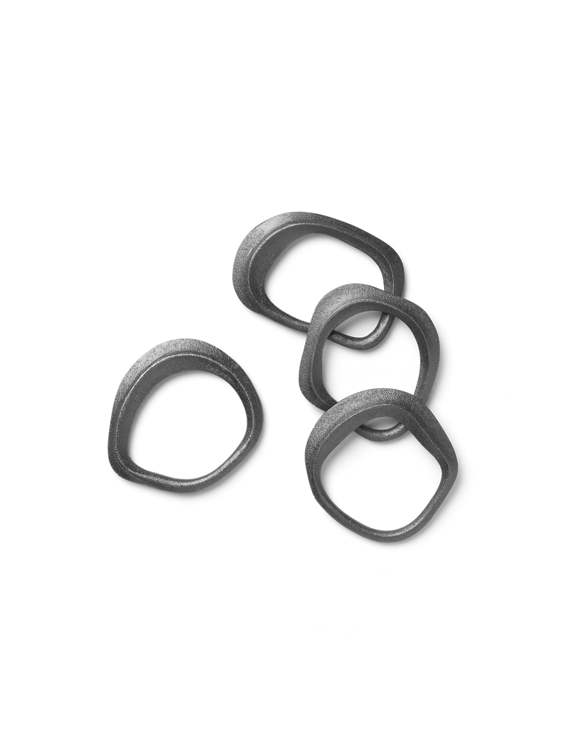 Flow Napkin Rings - Set of 4 - Black Brass
