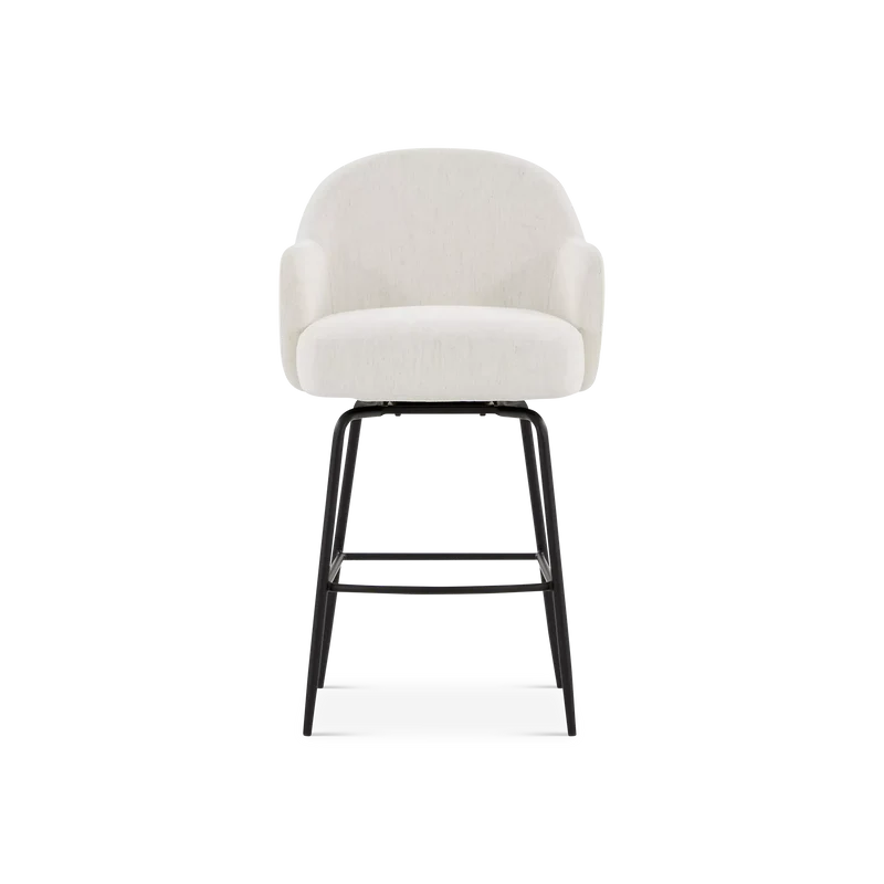 Bae - Bouclé Fabric Swivel Stool