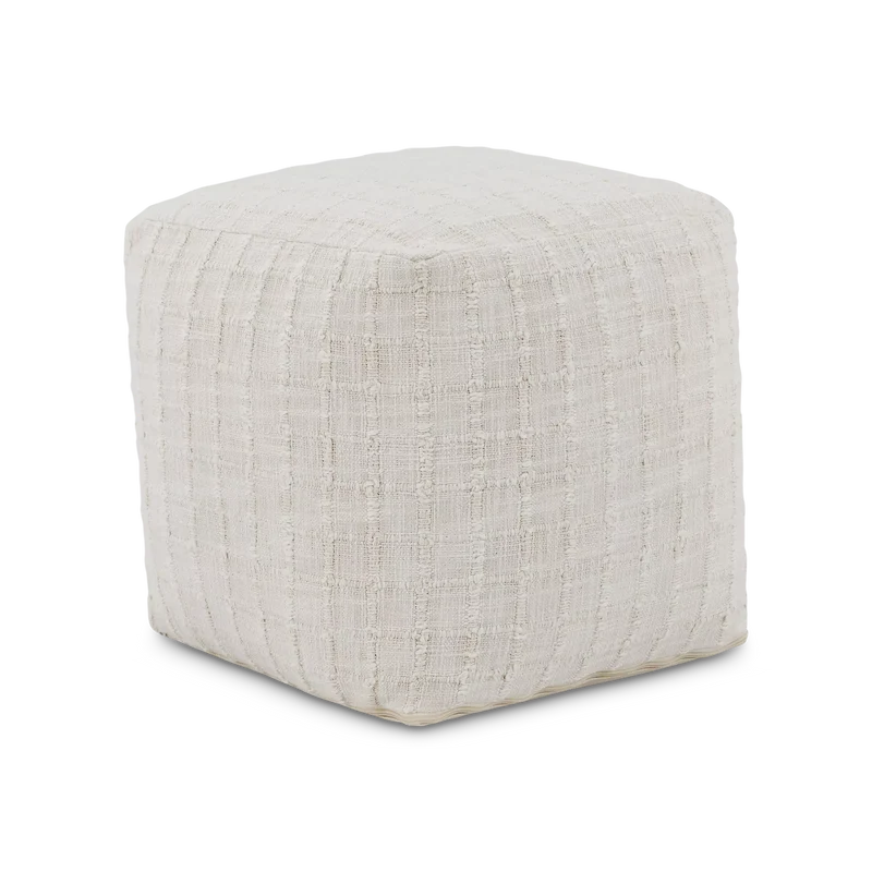 Perret - Textured Woven Cube Pouf
