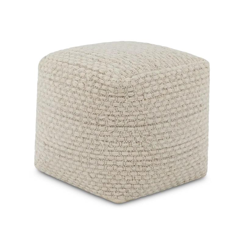 Banya - Textured Cream Cotton Pouf