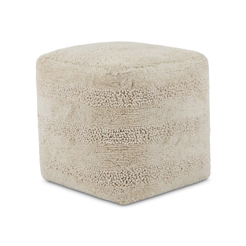 Dambov - Textured Cotton Cube Pouf
