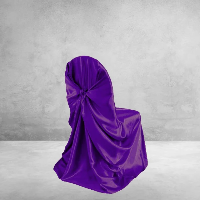 Housse de Chaise Mariage Satin Violet