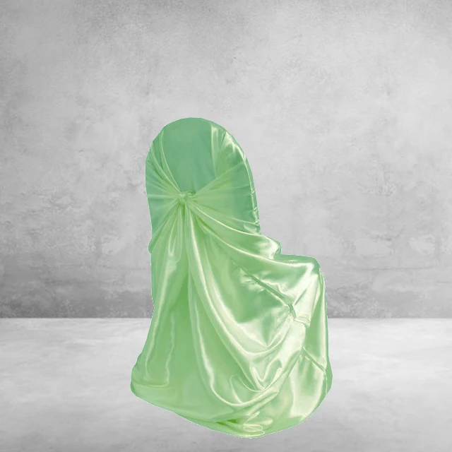 Housse de Chaise Mariage Satin Vert Pomme