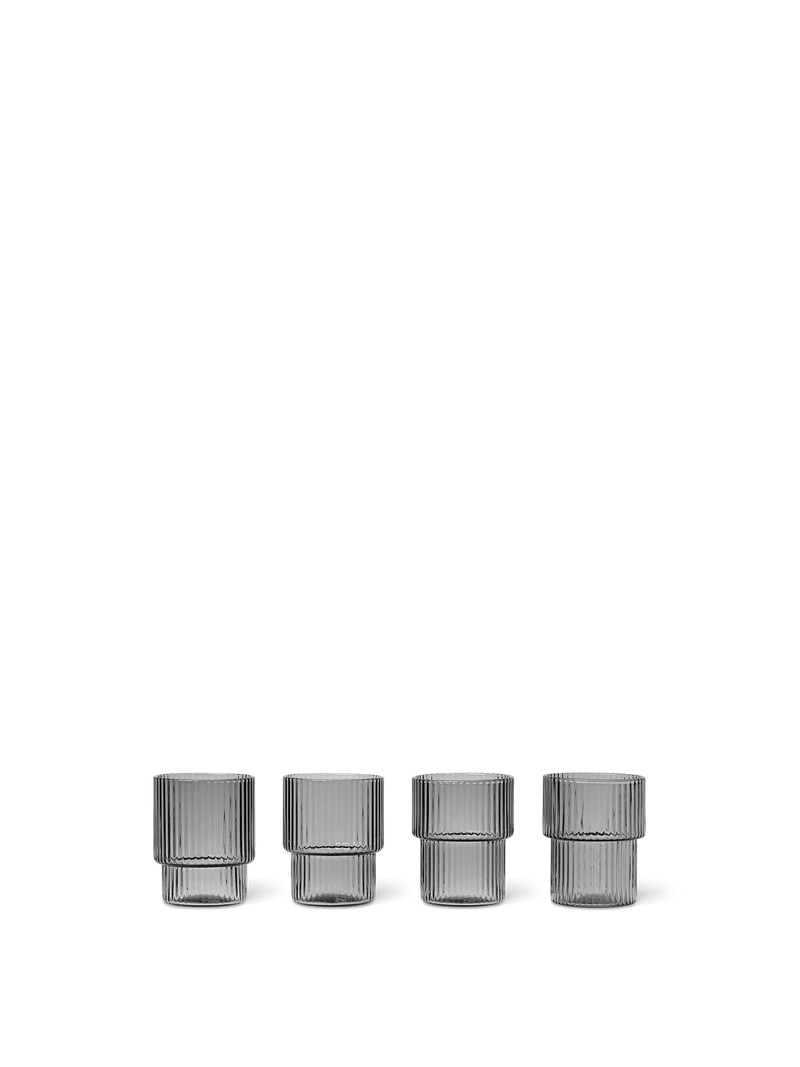 Ripple Small Glasses - Set of 4 - Smoked Grey