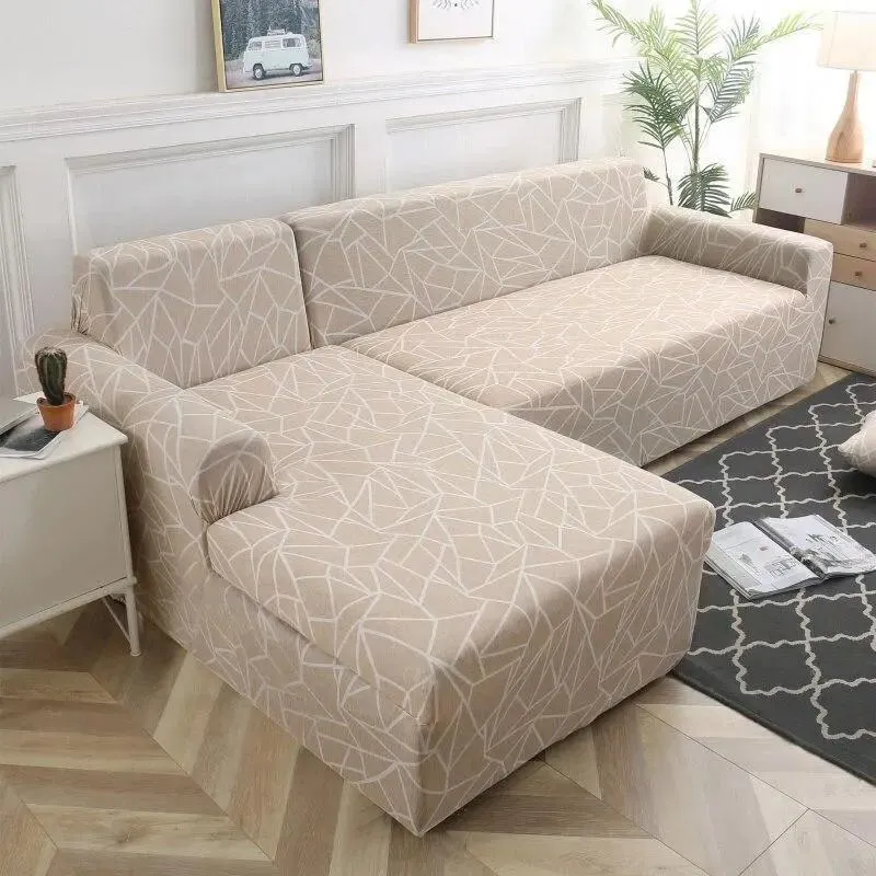 Motif Pratense - Housse de Canapé d’Angle Extensible