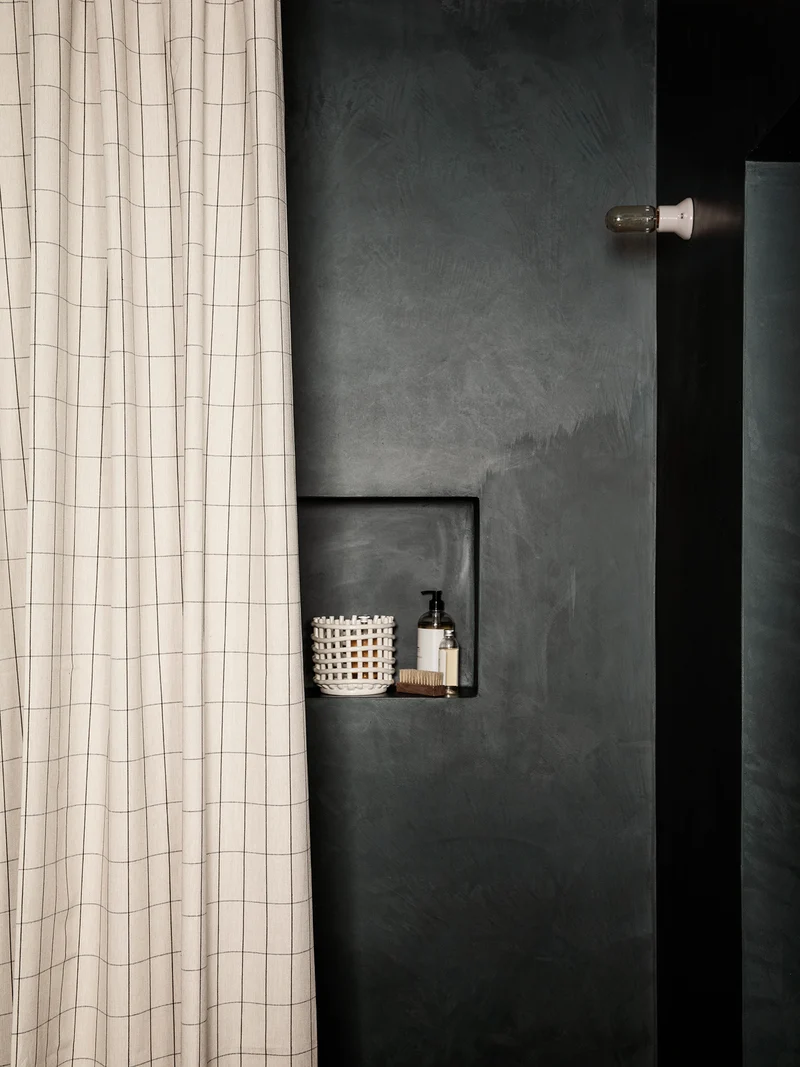 Chambray Shower Curtain - Grid