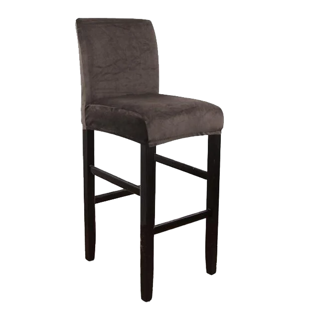 Housse de Tabouret de Bar Velours Marron Foncé