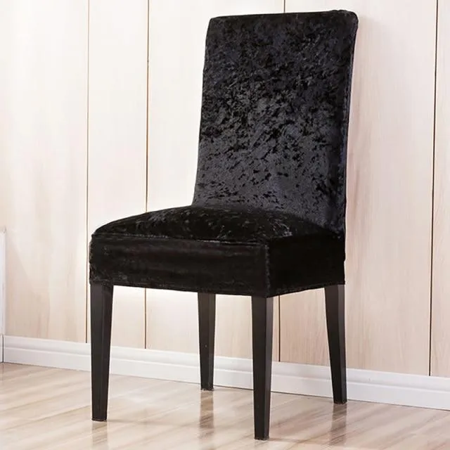 Housse de Chaise Velours de Glace Noir