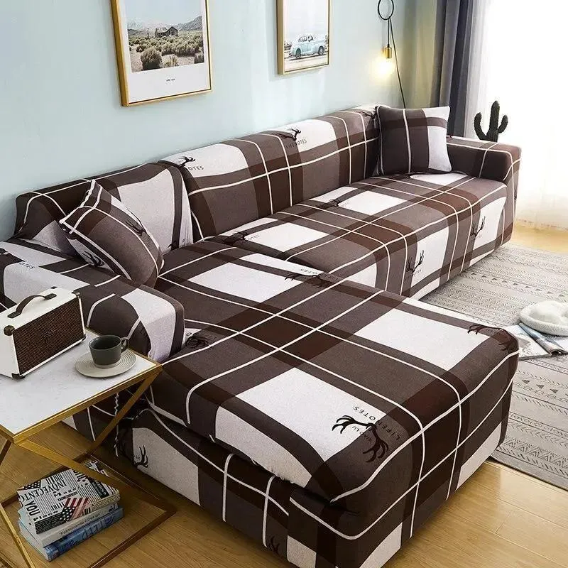 Motif Verum - Housse de Canapé d’Angle Extensible