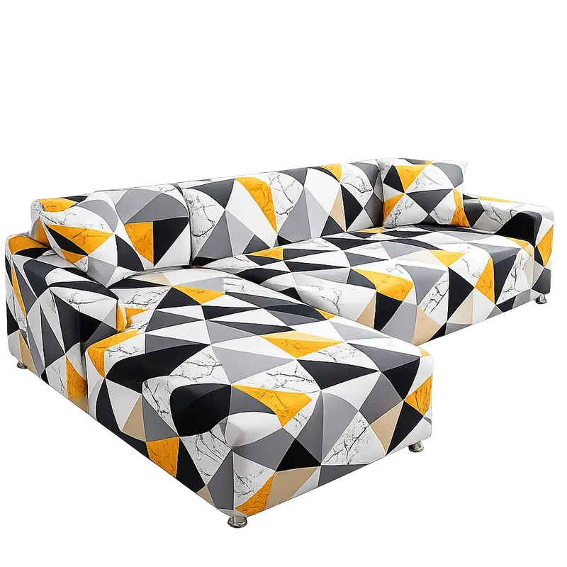 Motif Lepourasi - Housse de Canapé d’Angle Extensible