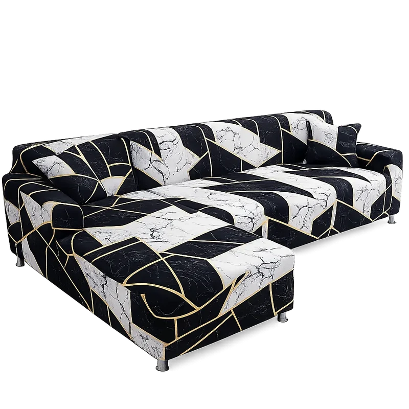 Motif Galium - Housse de Canapé d’Angle Extensible
