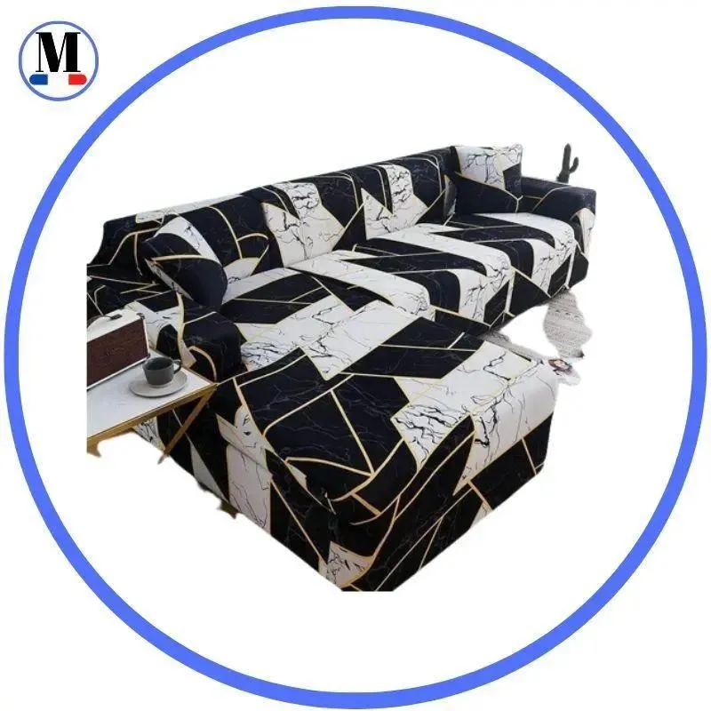 Motif Galium - Housse de Canapé d’Angle Extensible
