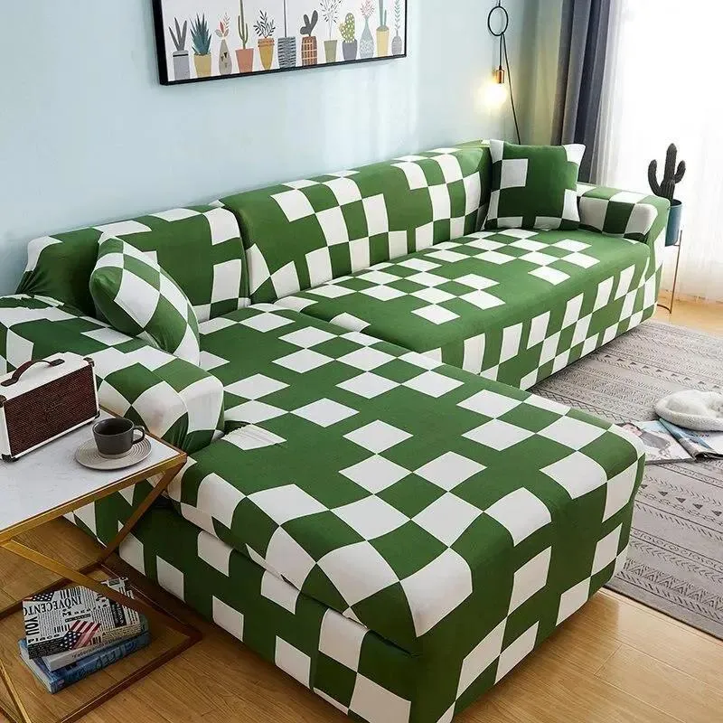 Motif Apiacées - Housse de Canapé d’Angle Extensible