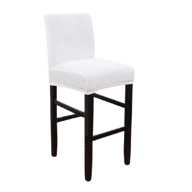 Housse de Tabouret de Bar Velours Blanc