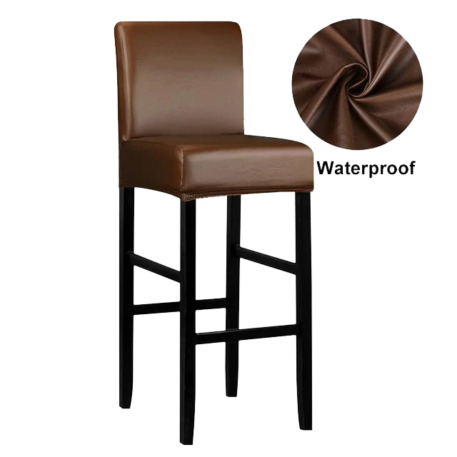 Housse de Tabouret de Bar Simili Cuir Marron