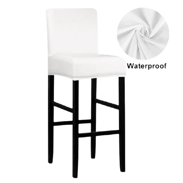Housse de Tabouret de Bar Simili Cuir Blanc