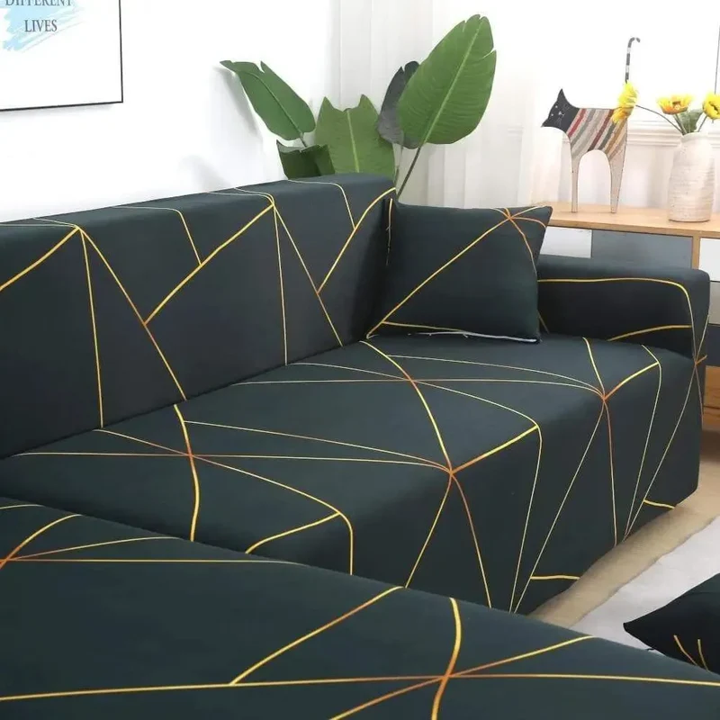Motif Composées - Housse de Canapé d’Angle Extensible