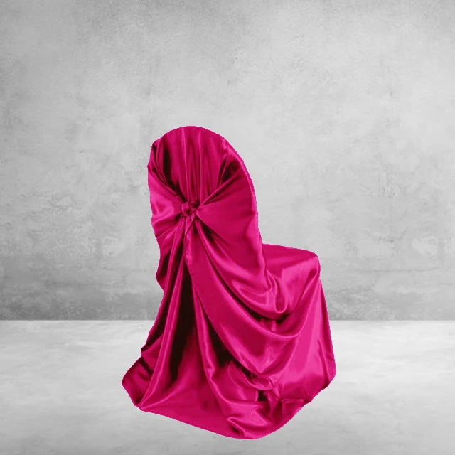Housse de Chaise Mariage Satin Rose Fushia