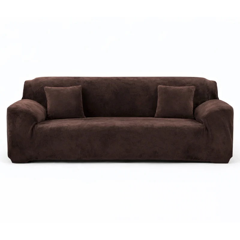 Velours Coffee - Housse de Canapé Extensible
