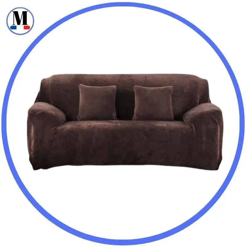 Velours Coffee - Housse de Canapé Extensible