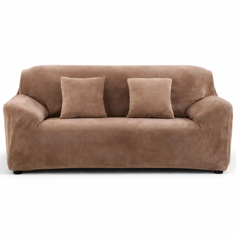 Velours Camel - Housse de Canapé Extensible