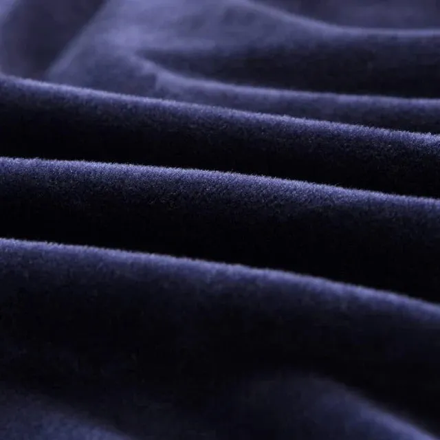 Velours Bleu Nuit - Housse de Canapé Extensible