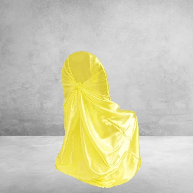 Housse de Chaise Mariage Satin Jaune
