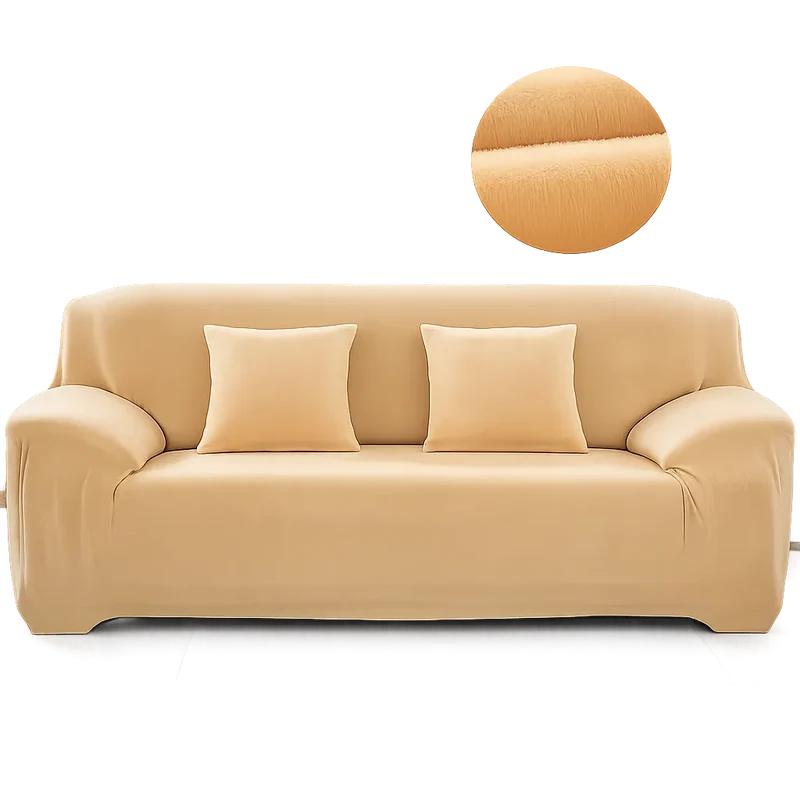 Velours Beige - Housse de Canapé Extensible