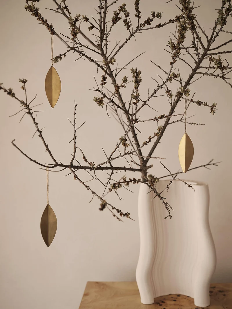 Leaf Ornaments - Set of 4 - Brass