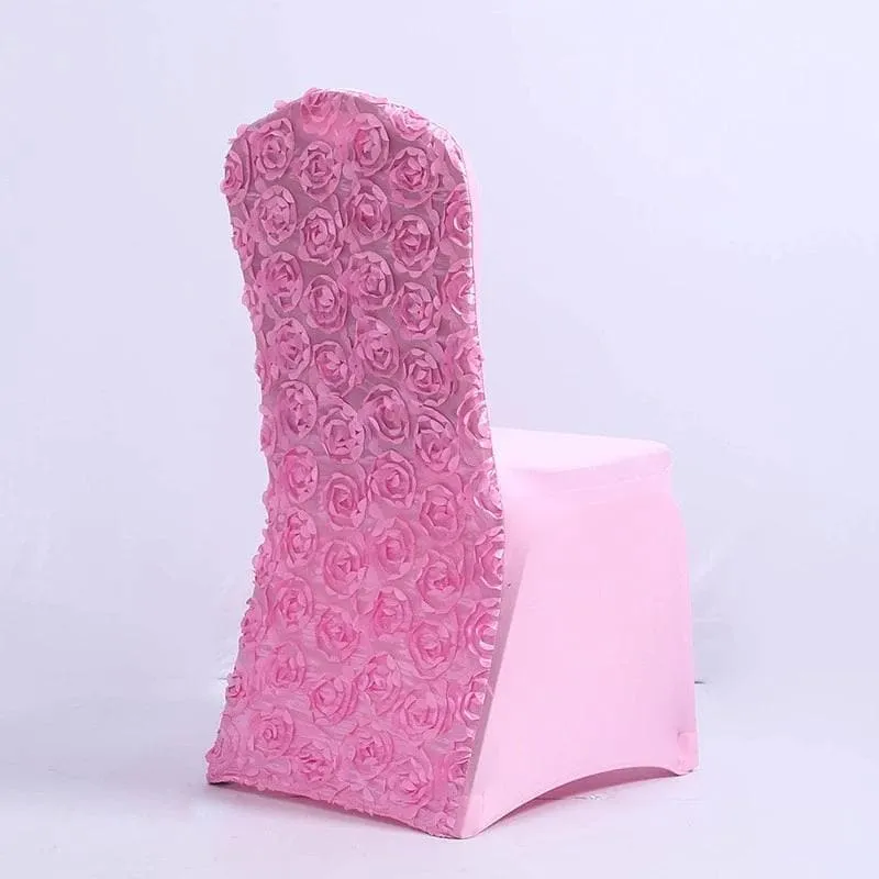 Housse de Chaise Mariage Fleur Rose