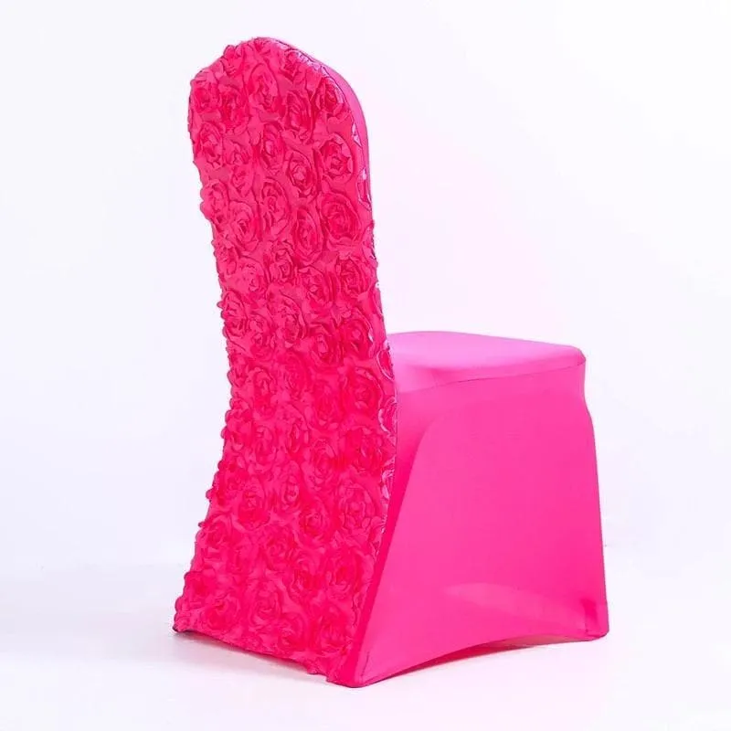 Housse de Chaise Mariage Fleur Fushia