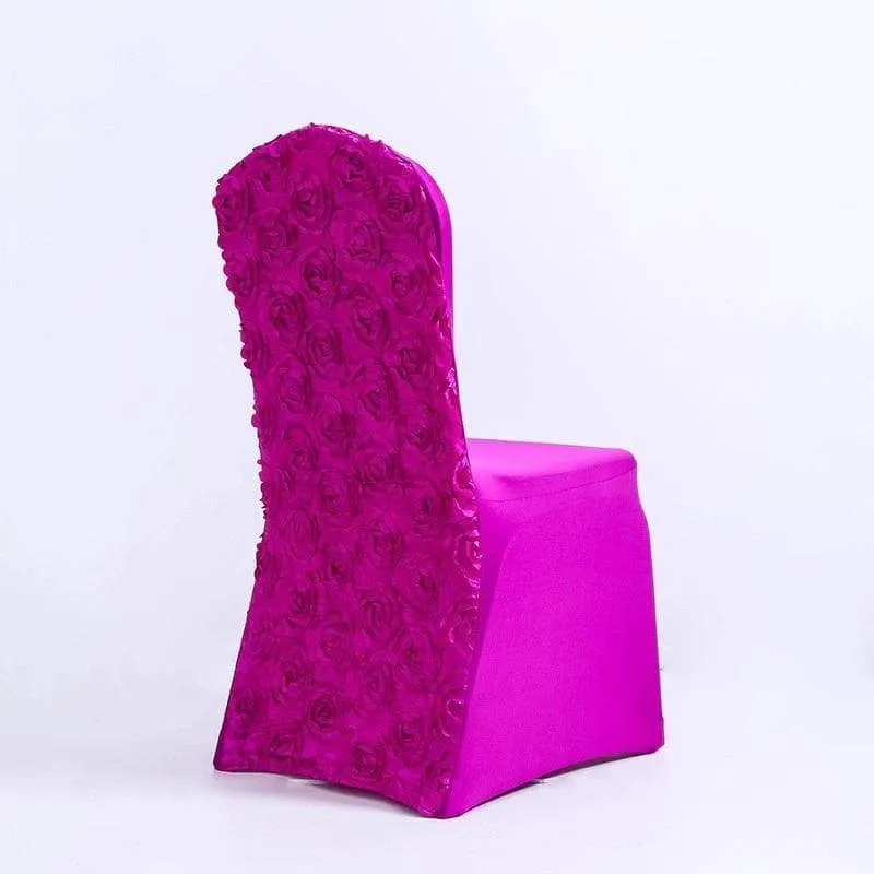 Housse de Chaise Mariage Fleur Magenta