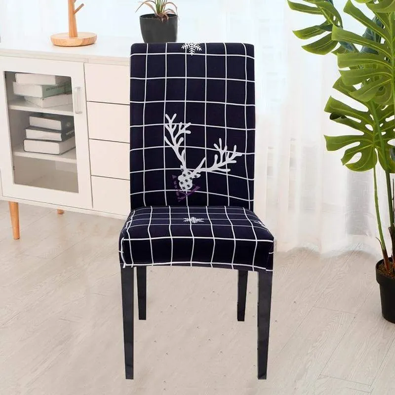 Housse de Chaise Noël Renne Noir