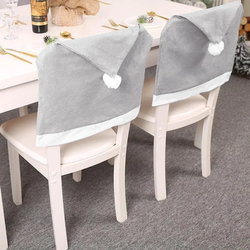 Housse de Chaise Noël Bonnet Gris