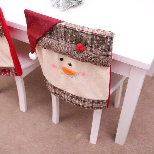 Housse de Chaise Noël Bonhomme de neige