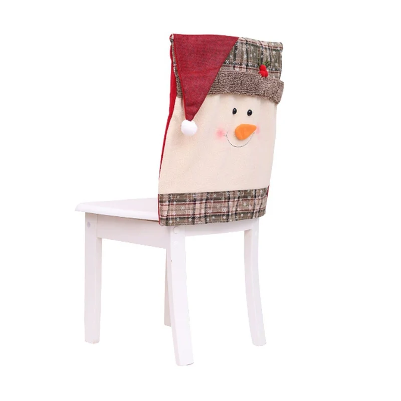 Housse de Chaise Noël Bonhomme de neige