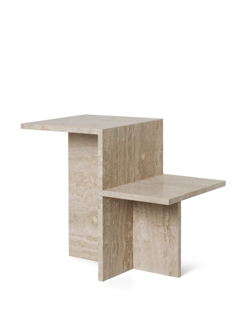 Distinct Side Table - Travertine
