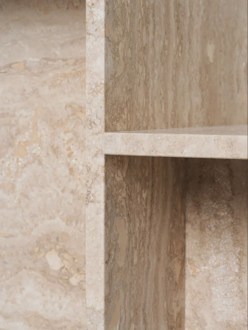 Distinct Side Table - Travertine