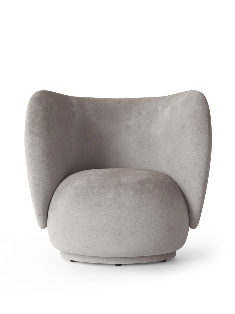 Rico Lounge Chair - Faded Velvet - Concrete