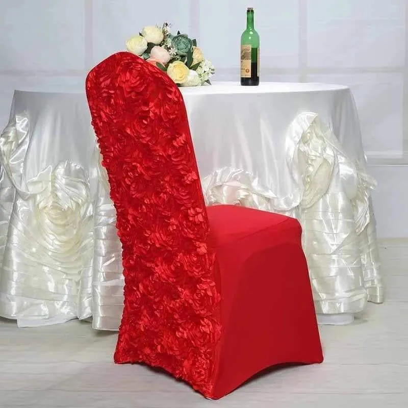 Housse de Chaise Mariage Fleur Rouge