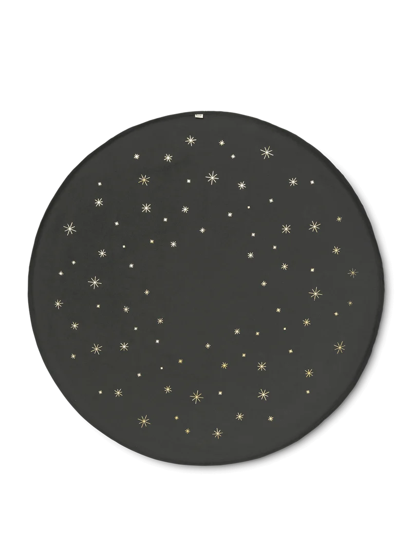 Star Christmas Tree Blanket - Dark Green/Dull Gold