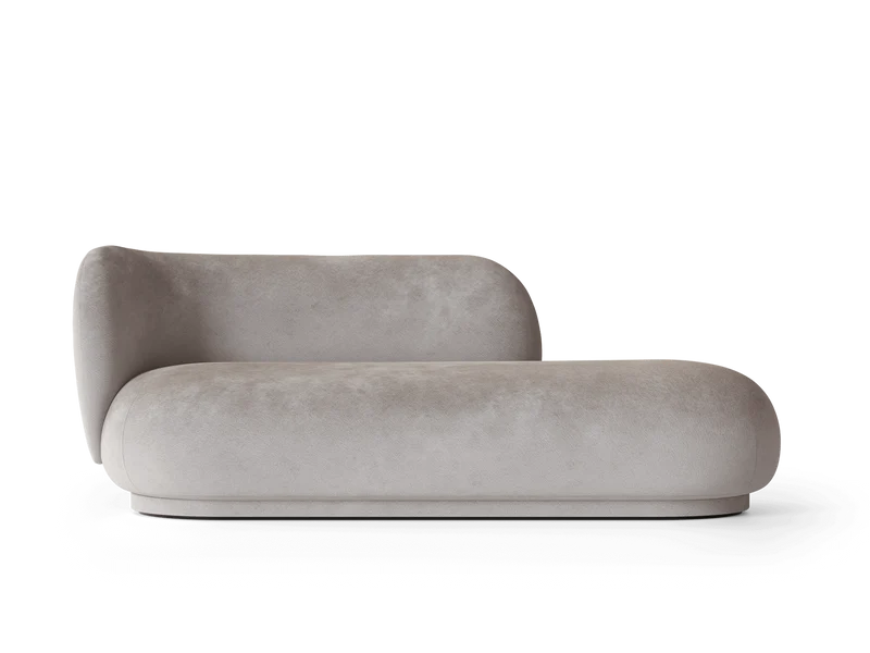 Rico Divan Left - Faded Velvet - Concrete