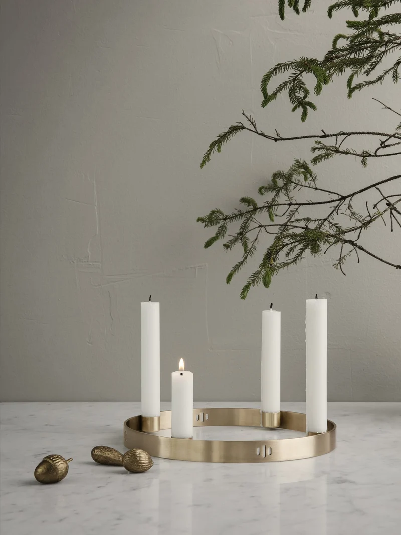 Candle Holder Circle - Small - Brass