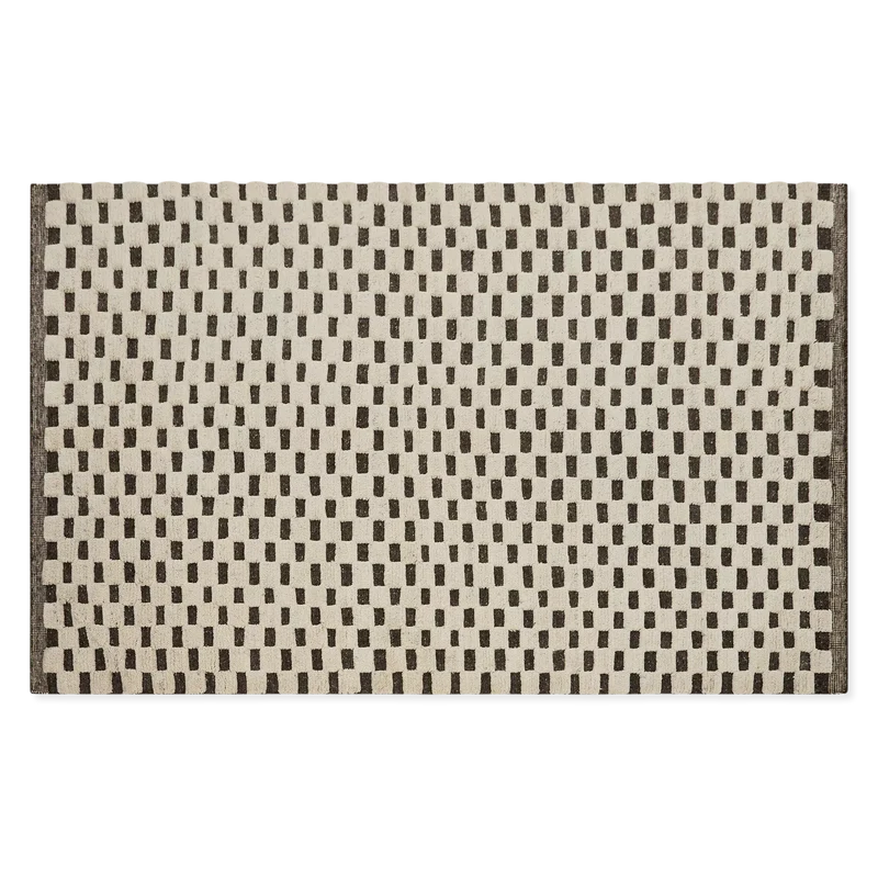 Ace - black and white wool rug