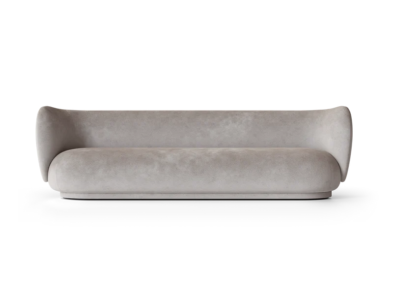 Rico Sofa 4-seater - Faded Velvet - Concrete