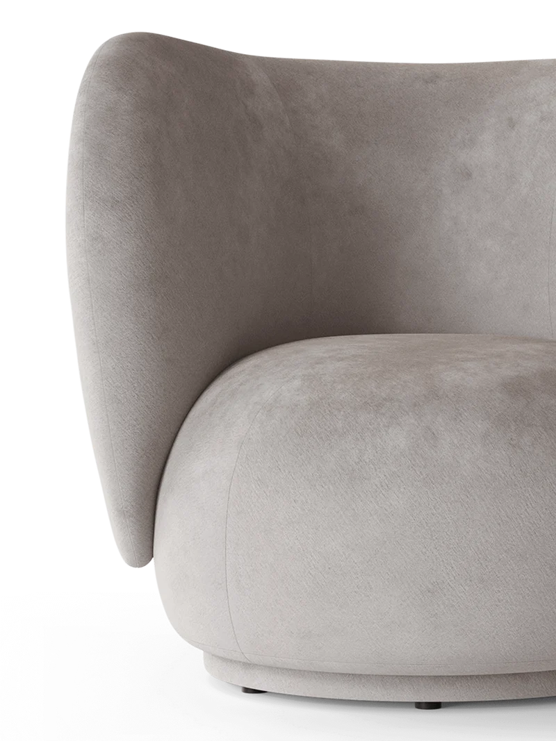 Rico Lounge Chair - Swivel - Faded Velvet - Concrete