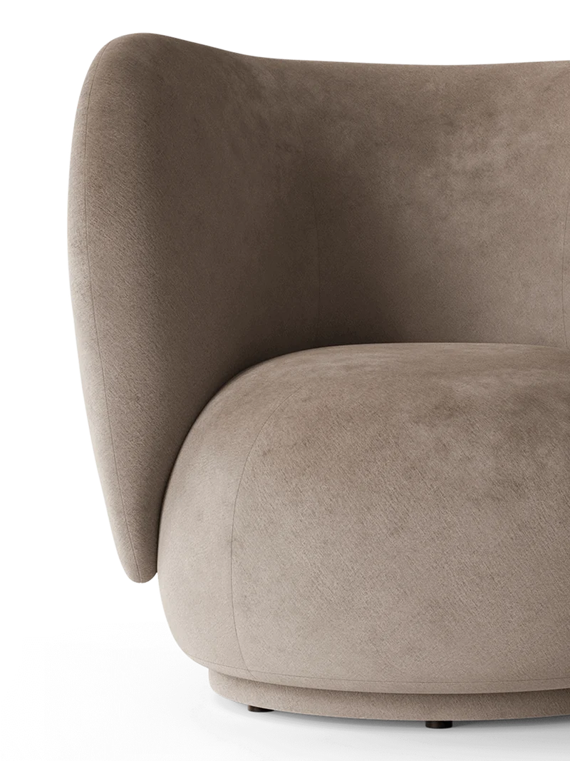 Rico Lounge Chair - Swivel - Faded Velvet - Beige