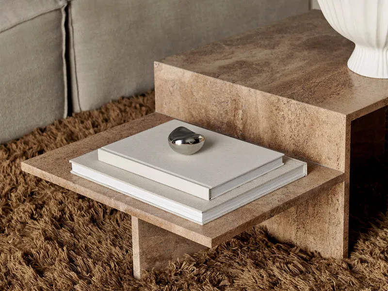 Distinct Coffee Table - Dark Brown Travertine