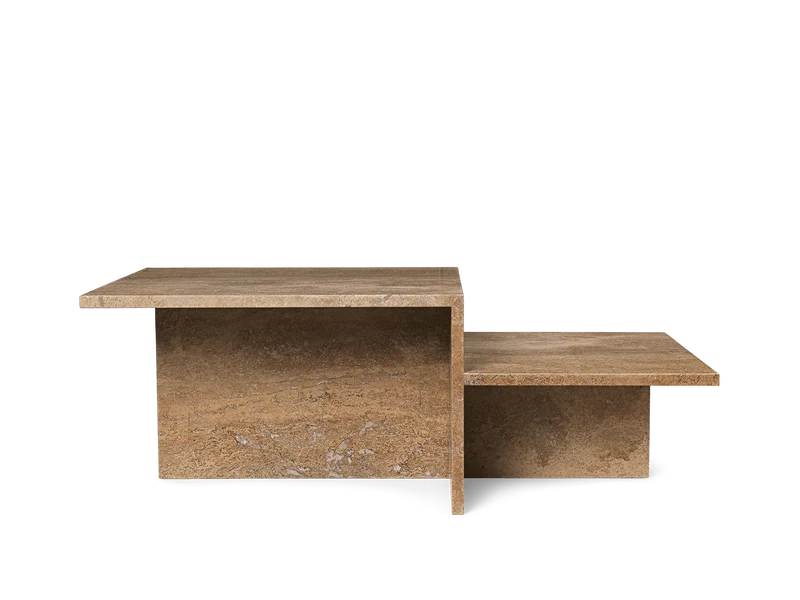 Distinct Coffee Table - Dark Brown Travertine