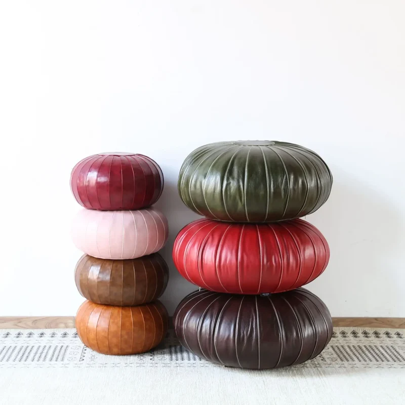 Housse de Pouf en Cuir RILEY